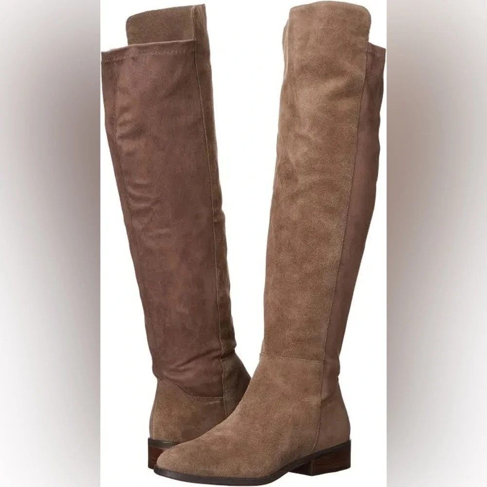 Lucky Brand Calypso Falcon Over the‎ Knee Suede Boots Wide Calf Women's Size 9.5